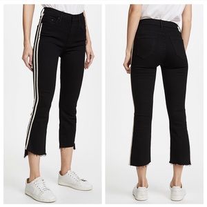 NWOT Mother Insider Striped Crop Step Fray Jeans